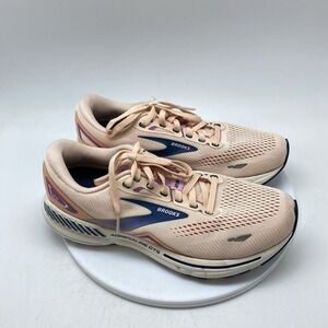 Brooks Adrenaline GTS 23 Womens 9 Orange Athletic Running Shoes Sneakers